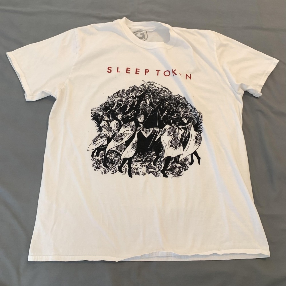 Sleep Token Shirt Mens Medium‎ White Band Graphic Tee T-Shirt Art Print